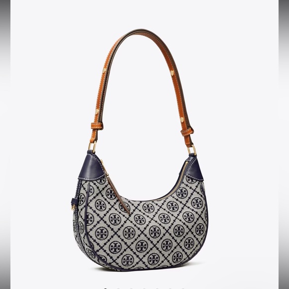 Tory Burch Handbags - Tory Burch Blue and Tan Shoulder Bag
